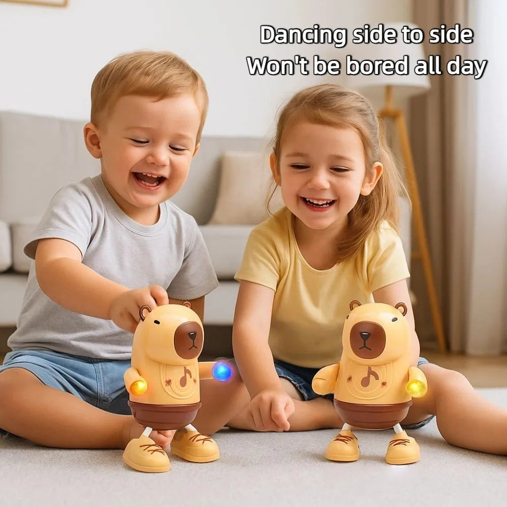 Singing Dance Electric Capybara Toys with Music Lighting Left Right Dance Capybara Dancing Toy Swinging Hands Durable