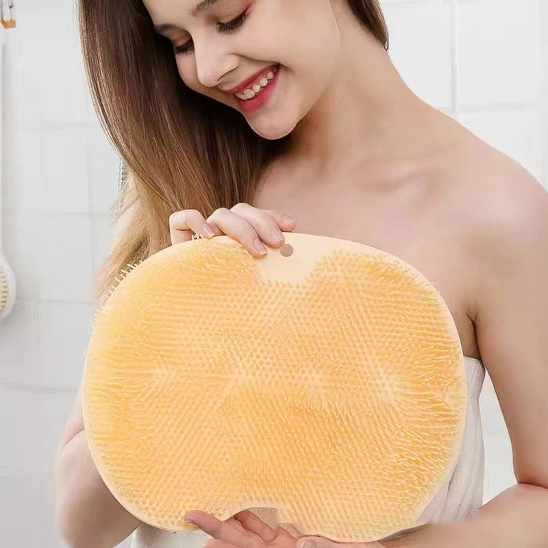 Exfoliating shower massage foot pad, silicone anti-slip bath mat, back massage brush, body cleaning products, single product