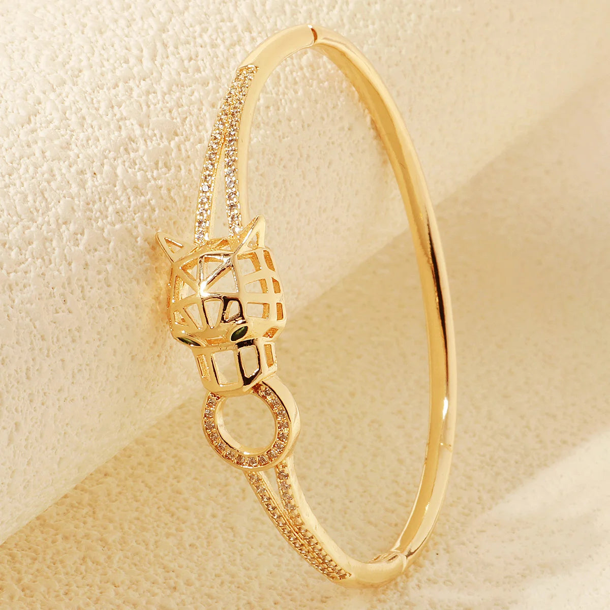 Miallo Fashion Golden Women's Snake Stainless Steel Bracelets Green Eyes Summer Bangles Brand Jewelry Accessories As Gifts