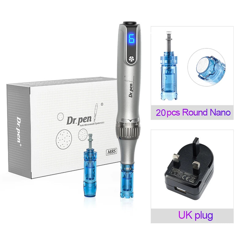 Authentic Dr pen Ultima M8S With 22 pcs Needle Pin Microneedling Pen Wireless Derma Pen Beauty Machine needle length 0.25 mm
