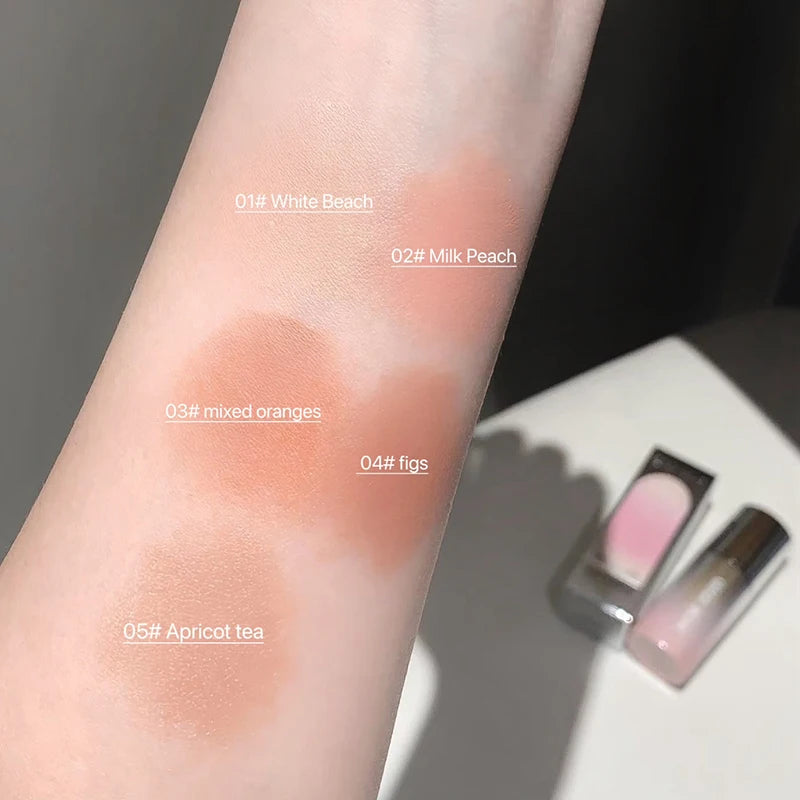 Gege Bear 5-color Liquid Blush Stick With Sponge Head Long-lasting Suitable for All Skin Tones Brightening Effect Holiday Gift