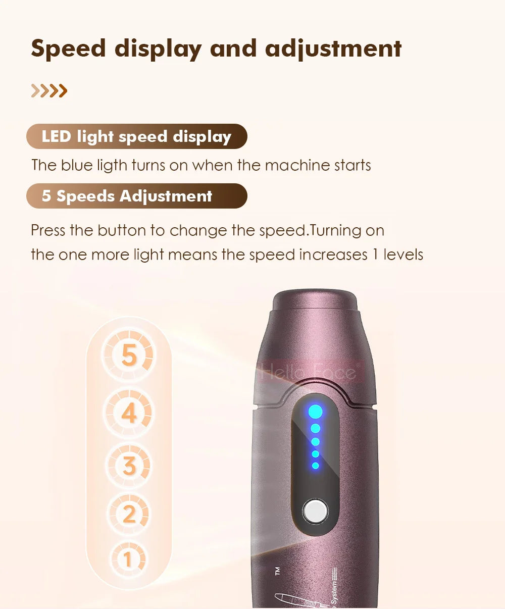 Original Dr. pen A10 Microneedling Pen 0.25mm 5 Speeds Type-C Charger 2 Cartridges Wave Needle Design