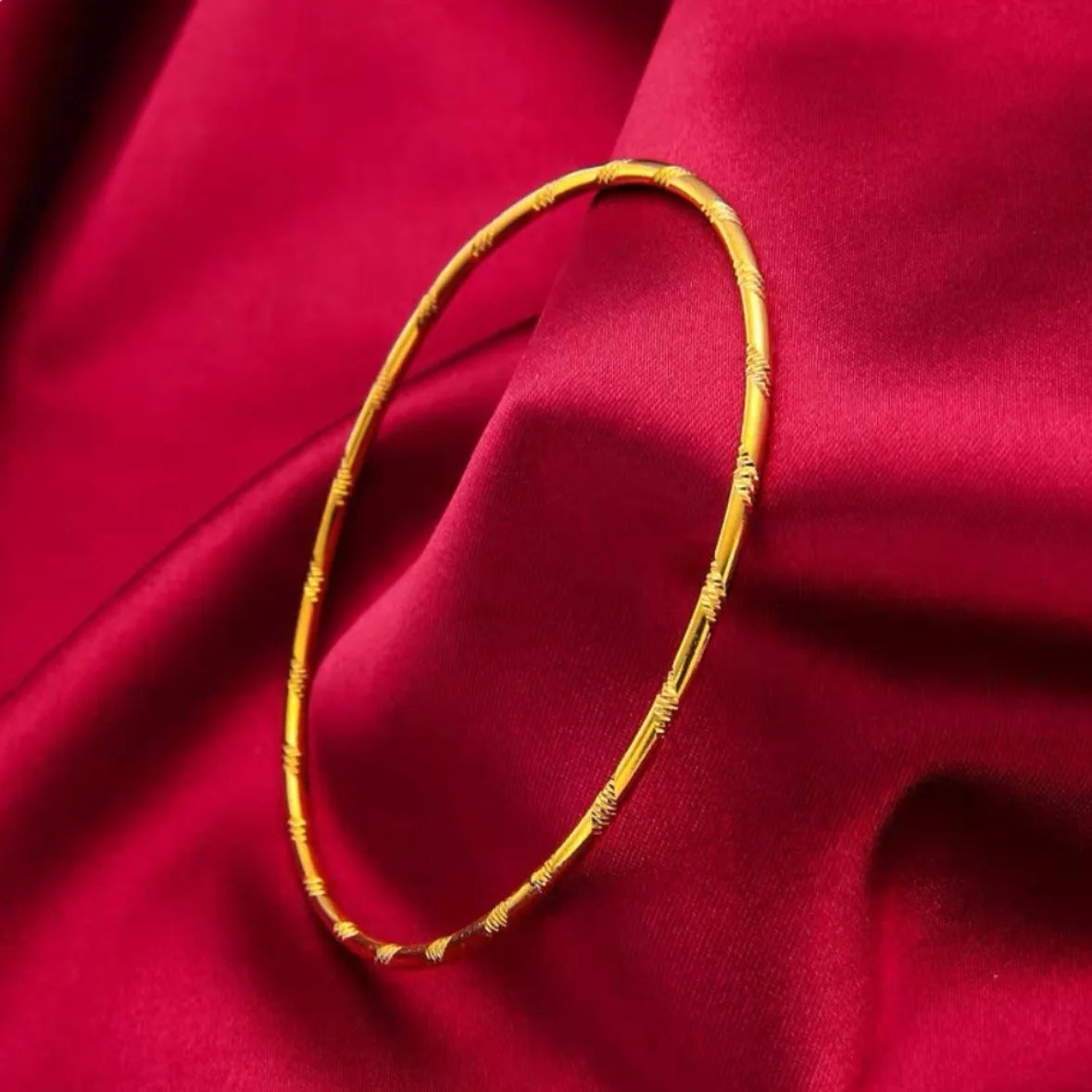 9999 24K Real Gold Bracelet for Women 999 Three Lives Three Generations Smooth Starry Sky with Fine Circles 24K Jewelry