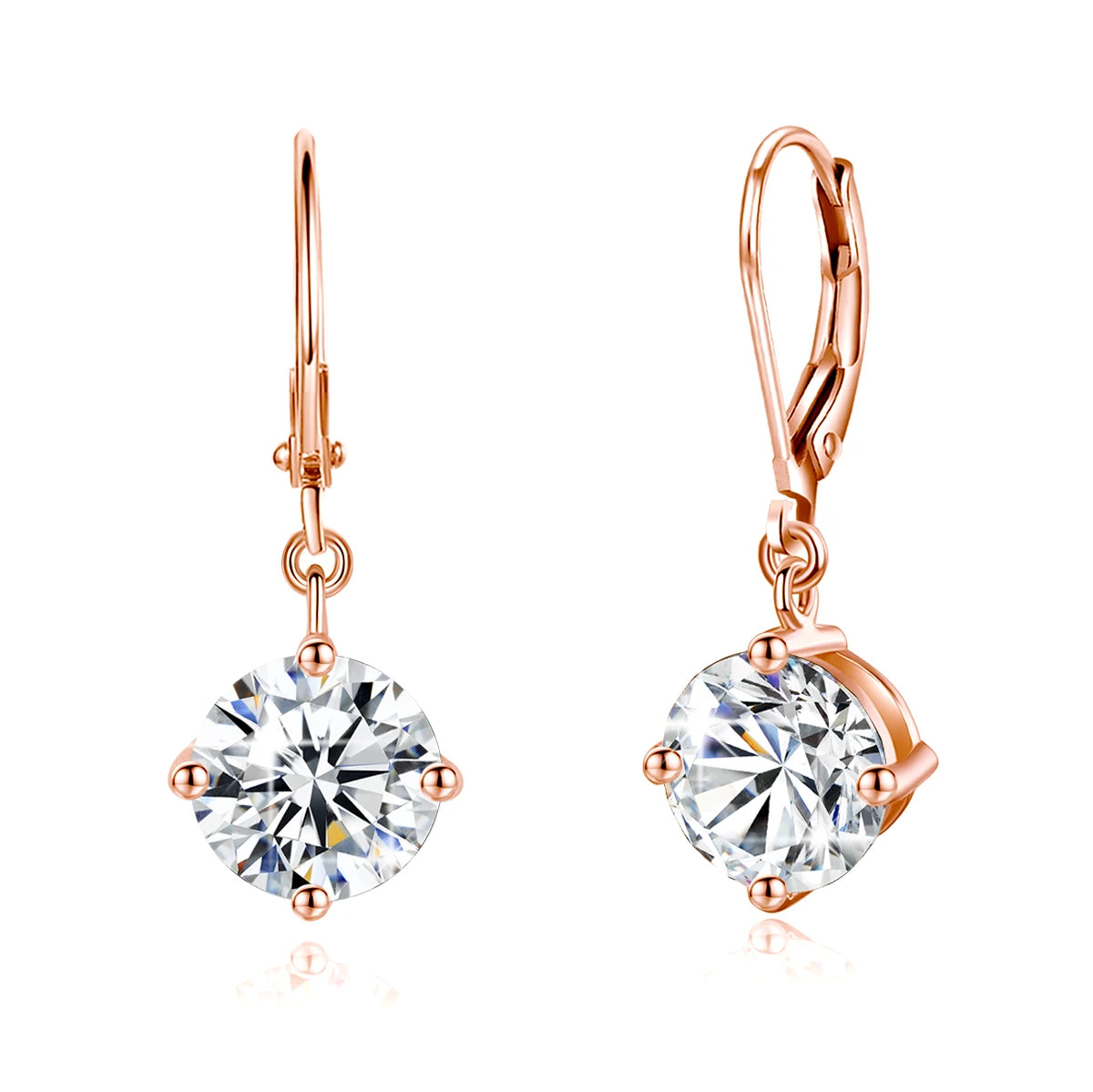 Redwood Brand Total Is 2.4ct 7mm Round Cut Moissanite Drop Earrings With Certificate Wedding Partry Jewelry For Women Trend Gift