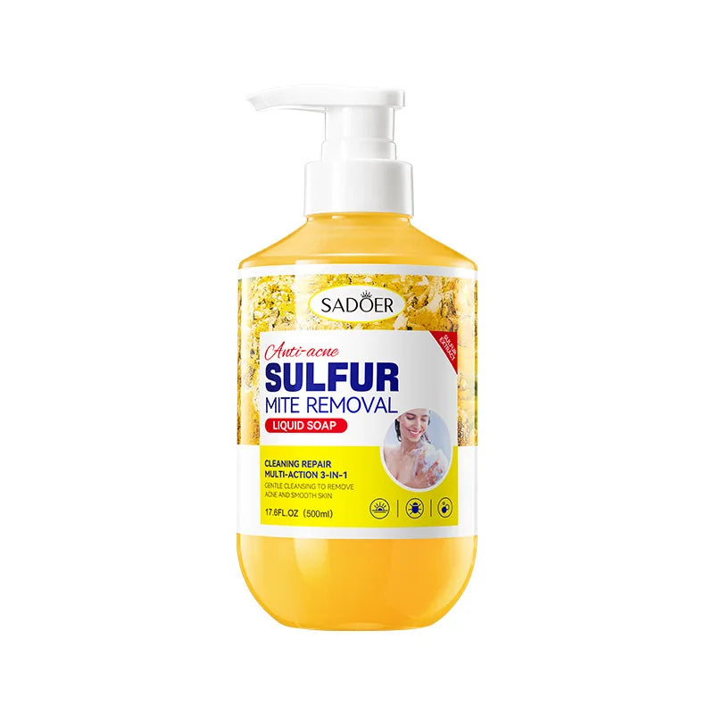 500ml Deep Cleansing Sulfur Mite Removal Body Wash Oil Control Shower Gel  Bath and Body Cleansers