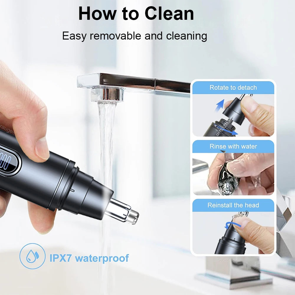 Portable Electric Nose Hair Trimmer Painless Clipper for Men And Women Waterproof Ear & Eyebrow Trimmer for Face Hair Grooming