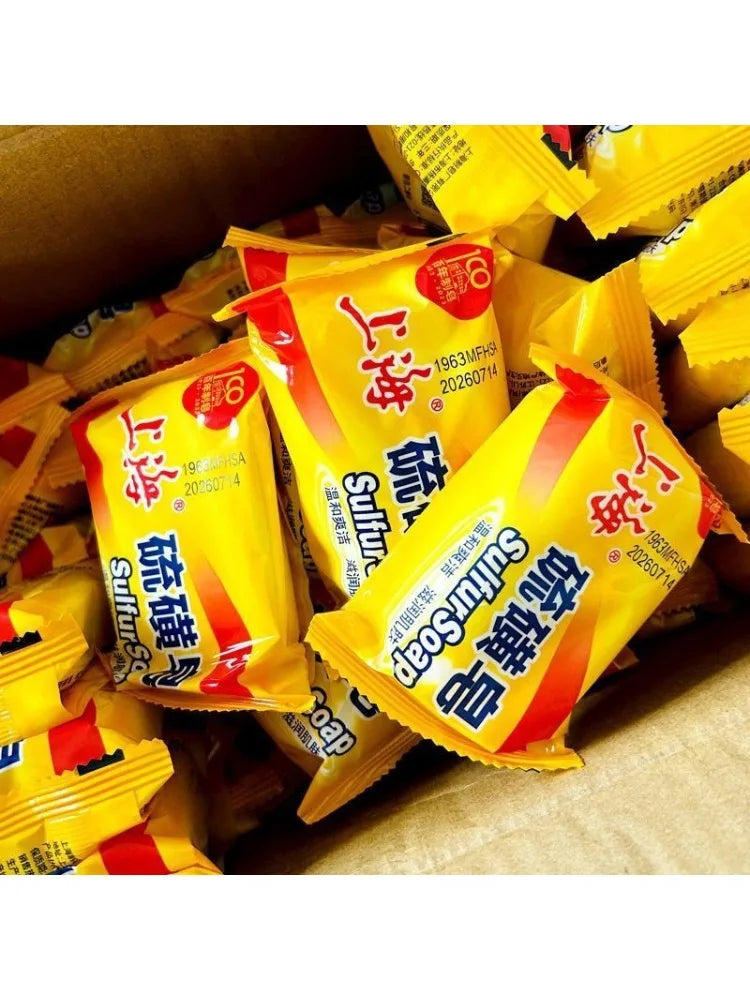 3/5Pcs Shanghai Sulfur Soap Traditional Chinese Skin Care Oil-Control Acne Cover Cleanser For Healthy Glowing Skin