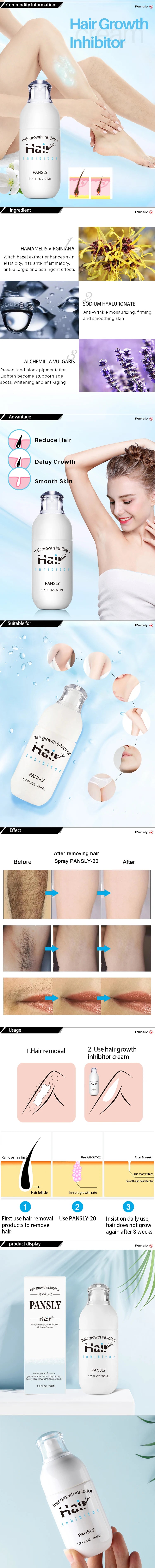 100ML Hair Removal Spray Hair Growth Inhibitor Spray Painless Hair Reduction Permanently Inhibits Hair Growth Skin Silky Smooth