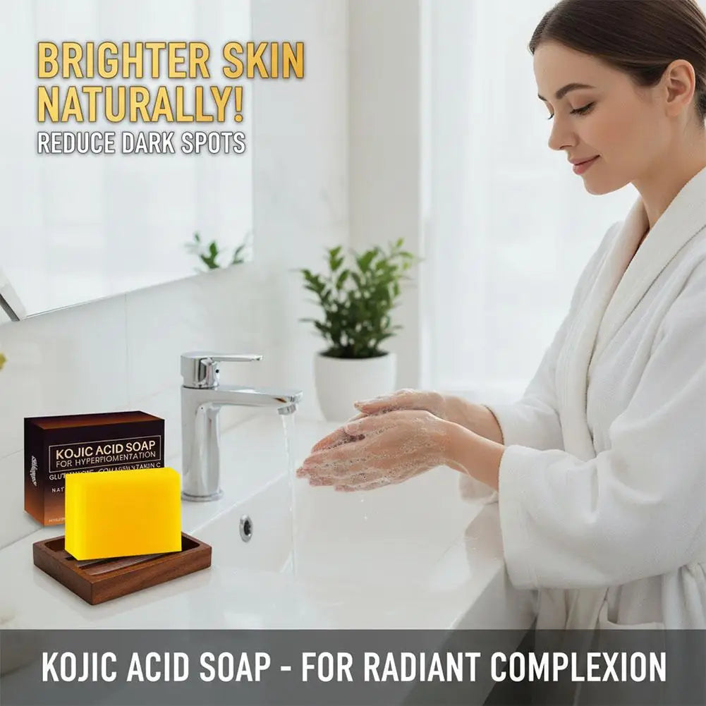 1/2Pack Kojic Acid Soap Handmade Soap Bar with Vitamin C, Retinol & Collagen, Skin Care Cleansing Dark Spot for Body & Face Wash