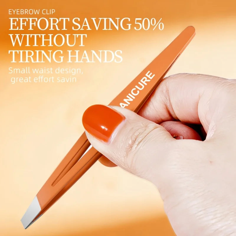 1pcs Colorful Stainless Steel Eyebrow Tweezer Colorful Hair Beauty Fine Hairs Puller Slanted Eye Brow Clips Removal Makeup Tools