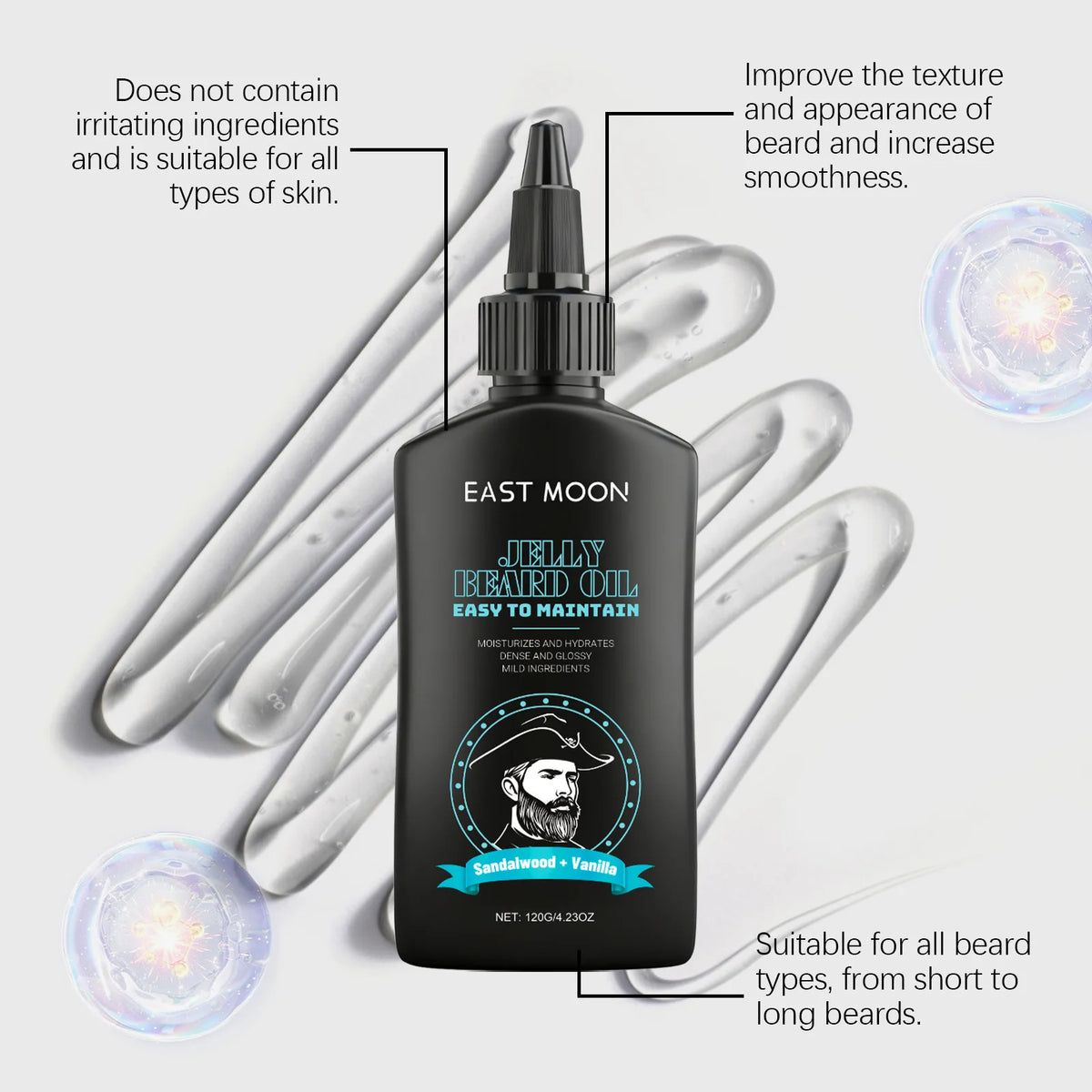 East Moon Jojoba Seed Oil Beard Care Gels Effectively Nourish Increases Soften Keep Shine Natural Nursing Daily Beard Care Oils