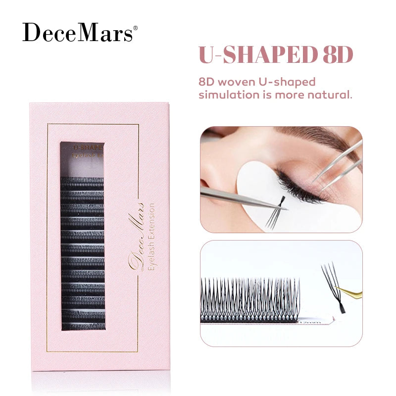 DeceMars U-Shaped 8D Eyelash Extensions (12lines/Tray)