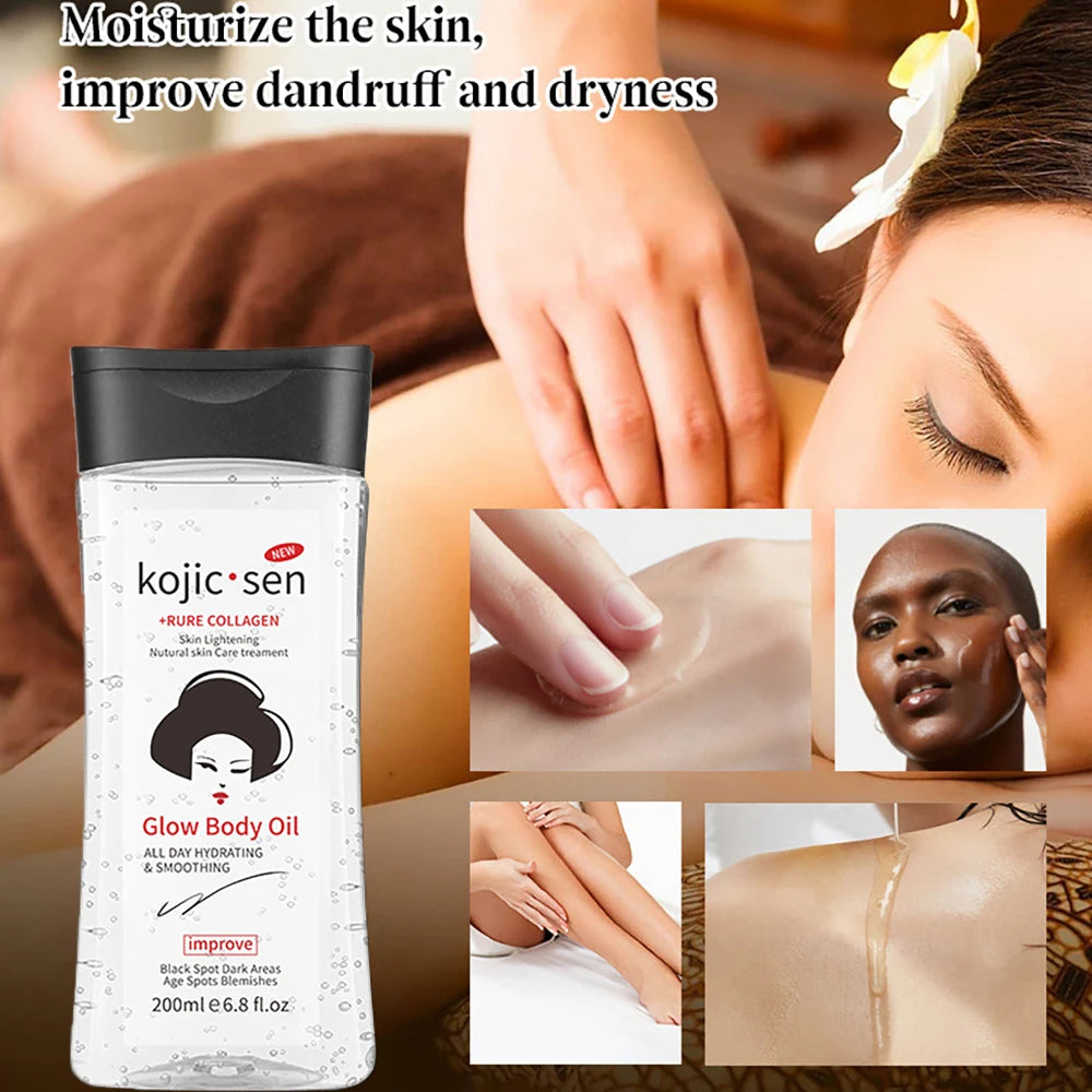 Kojic Acid Body Massage Essential Oil Nourishes Skin Foreign Trade Full Body SPA Cocoa Butter Scraping Moisturizing Body Gel Oil