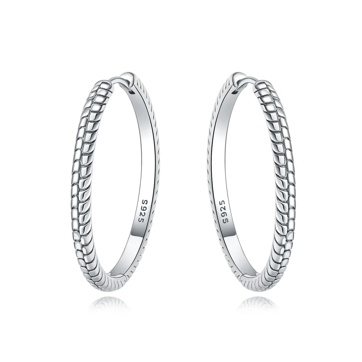 Real 925 Sterling Silver Minimally Designed Earring Jewelry Hoop Earrings For Women Jewelry Fine Birthday Party Gifts