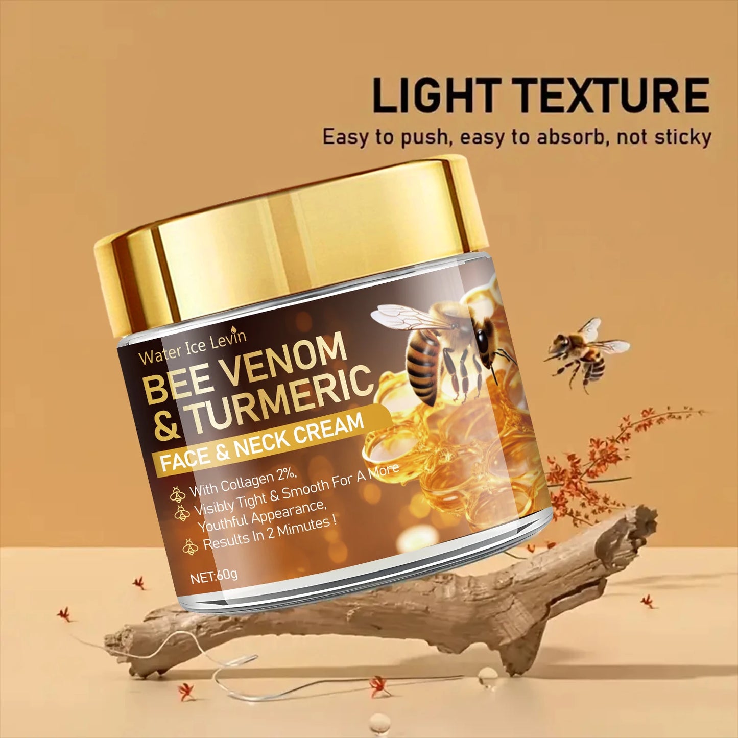 Bee Venom Skin Tightening and Lifting Cream - Hydrating Formula, Rich in Vitamin A, Collagen, Niacinamide, and Vitamin E, for a Radiant Appearance and Enhanced Glow