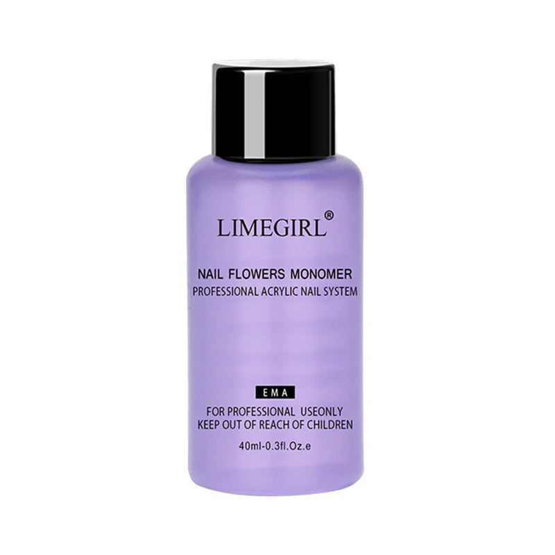 LIMEGIRL Nail Acrylic Liquid Monomer Crystal 40ml/75ml/120ml/240ml for Nail Art Acrylic Powder Extension Professional Manicure