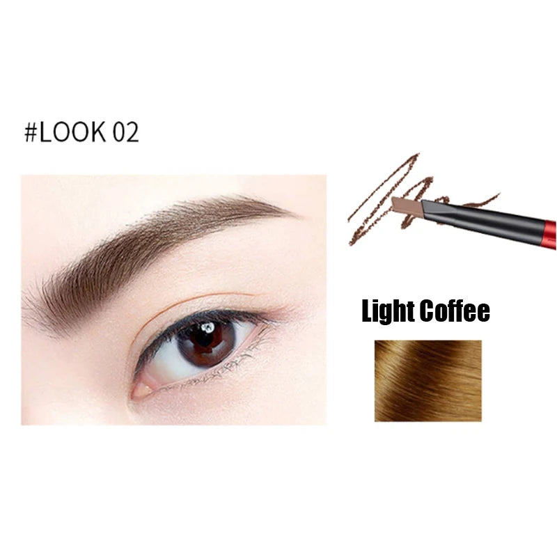 Make Up 24 Hour Double Head Eyebrow Pencil Waterproof Long-lasting No Blooming Eye Brow Tattoo Pen Makeup Tool Black / Coffee