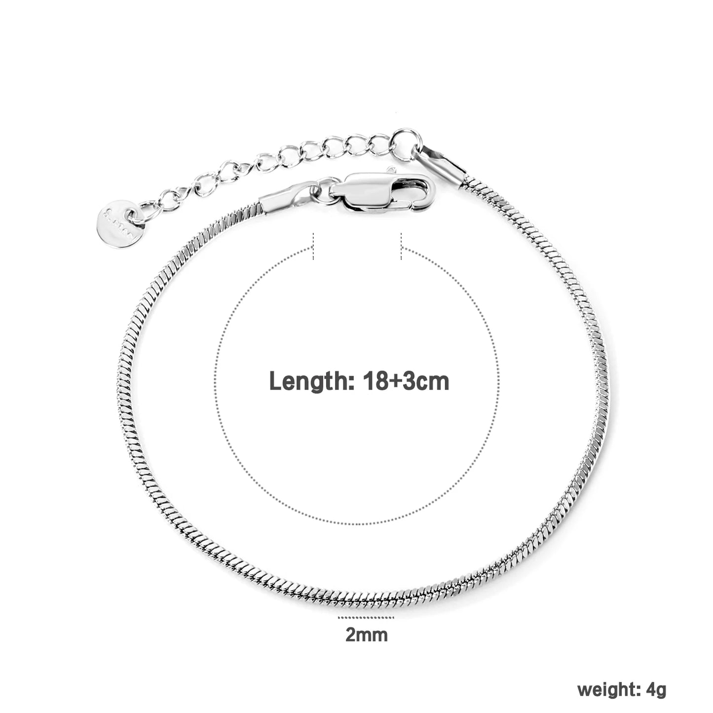 LUXUSTEEL 2-8mm Women‘s Stainless Steel Chain Bracelet Geometric Charm Chain Metal Female Bracelet Fashion Jewelry Party Gifts