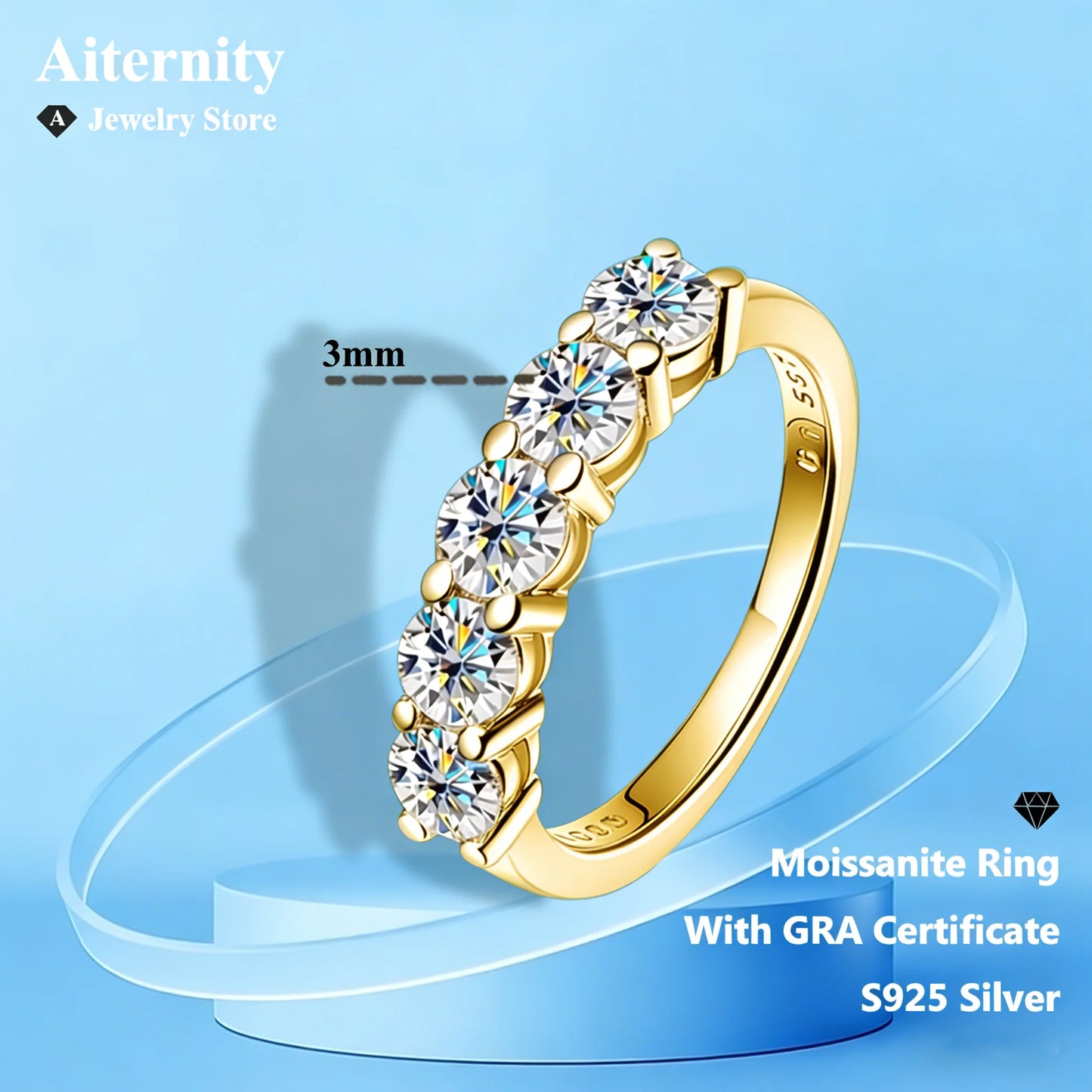 [Discount] With GRA Certificate Moissanite Ring D Color VVS1 For Man and Women Band Anniversary Wedding Engagement Celebration