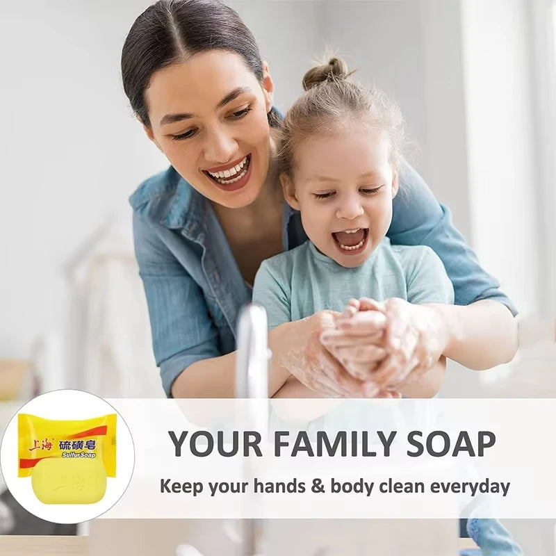 Shanghai Sulfur Soap Deeply Cleanse Gently Refresh Nourish Skin Oil Control Face Body Cleansing Soap Bar
