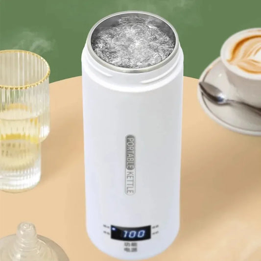 500ML Electric Kettles Portable Tea Coffee Kettle Travel Boil Water Thermal Cup Keep Warm Thermo Anti-Scald Water Bottle