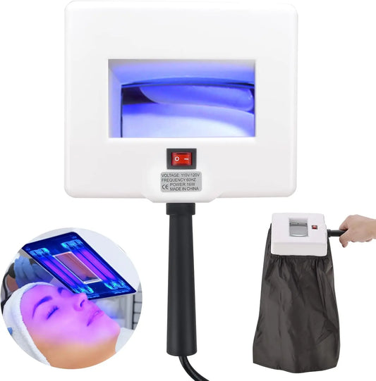Woods Lamp Skin Analyzer,Magnifying Handle Woods-Lamp,UV Light for Facial Skin Analyze Facial Detector with Black Shade Cloth