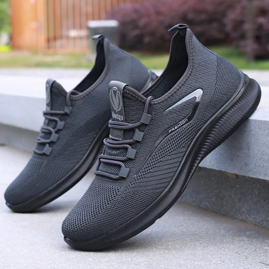 Men Casual Sport Shoes Breathable Lightweight Sneakers Outdoor Mesh Black Running Shoes Athletic Jogging Tenis Walking Shoes