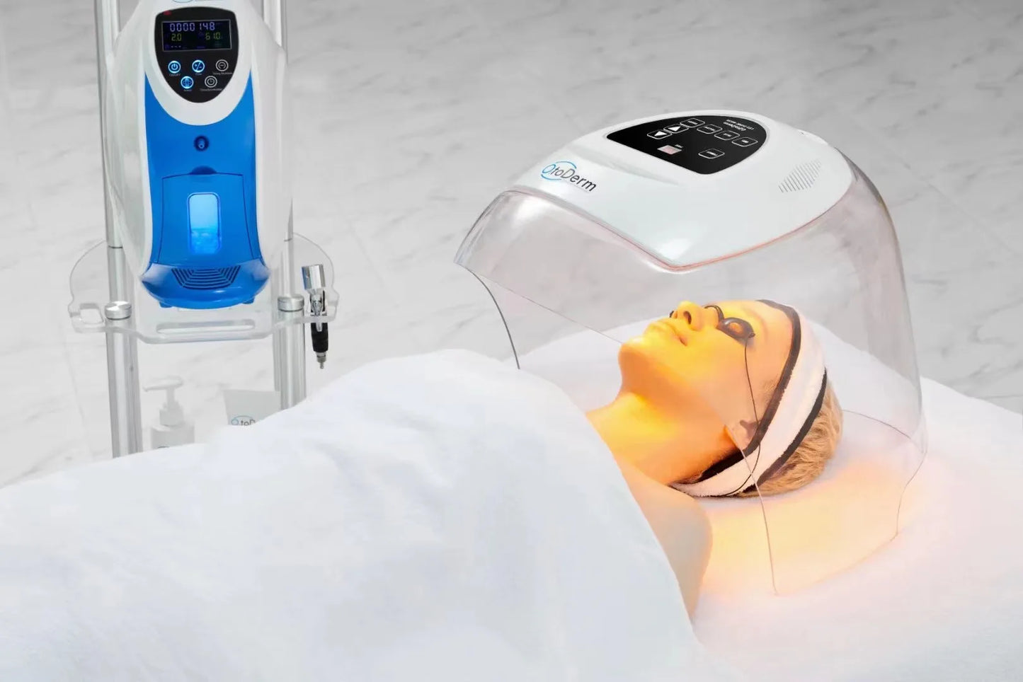 Korea O2toderm Oxygen Facial Machine Oxygen Skin Rejuvenation Spray Gun Anti Aging Oxygen LED Dome Therapy Beauty Machine