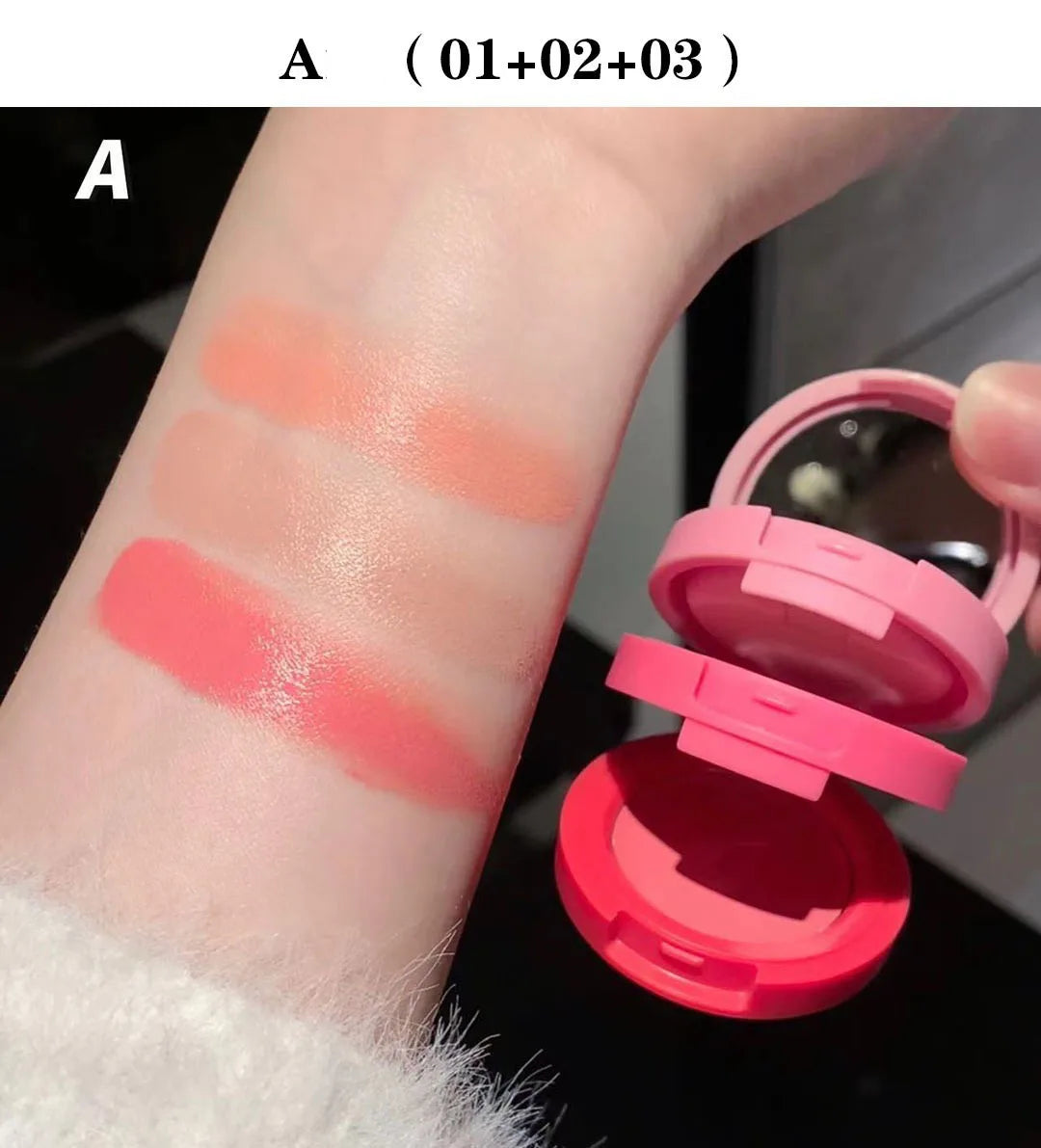 3 in 1 Cream Blush Cherry Watermelon Red Blushes Waterproof Lasting Matte Beauty Blush Cream Peach Face Blush Makeup Cosmetic