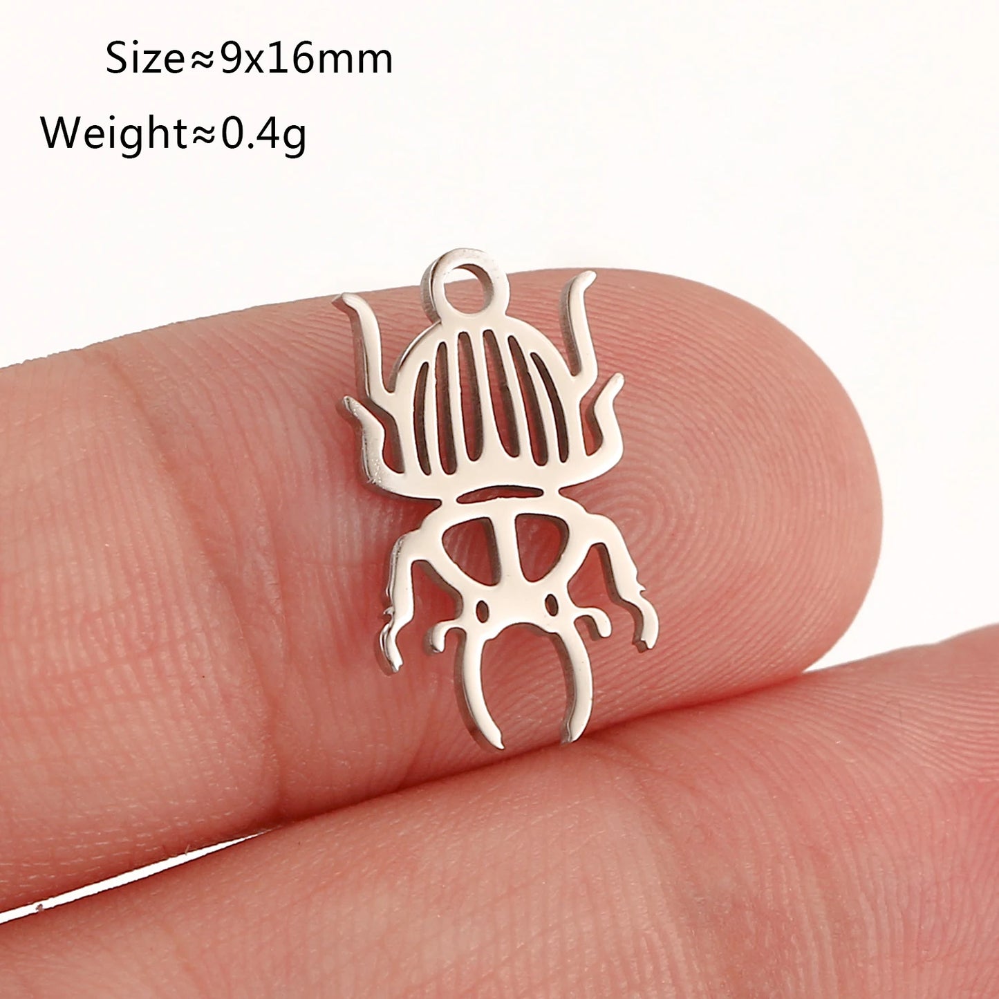 5Pcs Spring Bee/Butterfly/Beelet Charms Stainless Steel Scarab Moths Pendants DIY  Necklace Bracelet Jewelry Making Accessories