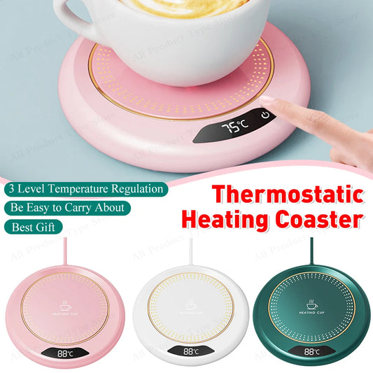 USB Cup Warmer Coffee Mug Heating Coaster 3 Temperature Setting Thermostatic Hot Plate Milk Tea Water Heating Pad Cup Heater