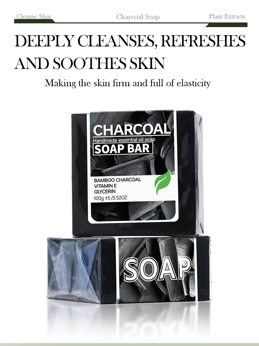 2pcs/Men's Cleansing and Shaving Soap Vitamin E Deep Cleaning Charcoal Bamboo Charcoal Adsorption and Decontamination Soap Men