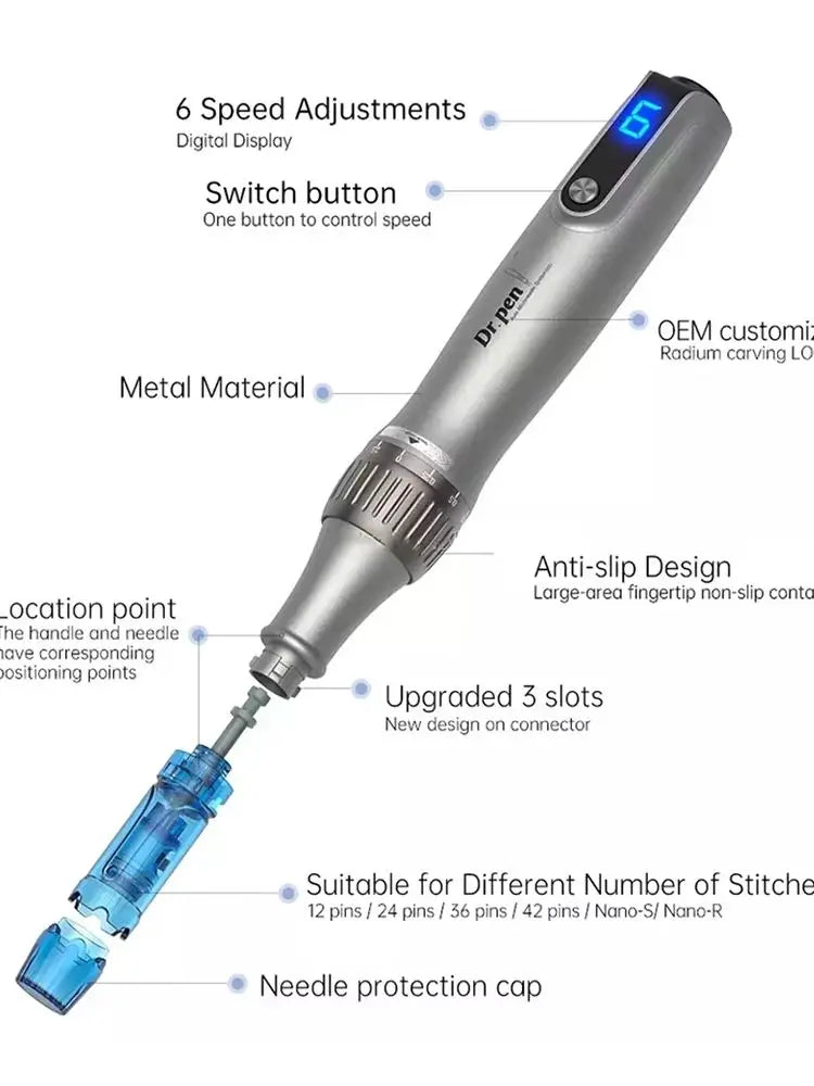 Dr Pen Wireless M8S Kit Professional With Derma Pen 32pcs Cartridges Needle Length 0.25 mm