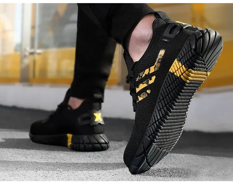 Work Sneakers Men Safety Shoes Construction Steel Toe Work Shoes Safety Boots Men Shoes Anti-Puncture Working Summer Kevlar