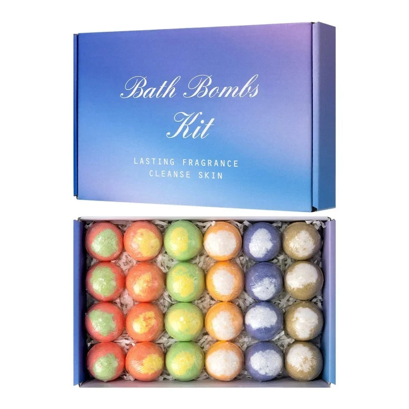24pcs Bath Balls For Women Shower Bubbles Nourishing Bath Bubble Set For Bathtub Bathroom Travel Camping Home Holiday Spa