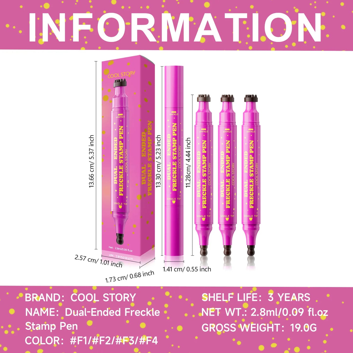 Double Eyeliner Freckles Pen All-in-One Natural Waterproof Lasting Seal Spot Pen Natural Simulation Concealer Pen Makeup Tools
