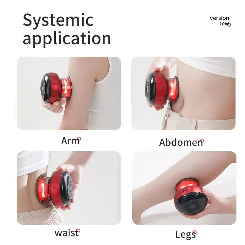 Wireless Body Scraping Massage Smart 6/12 Gear Electric Vacuum Cupping Heating Suction Cup Device Back Neck Arm Massager