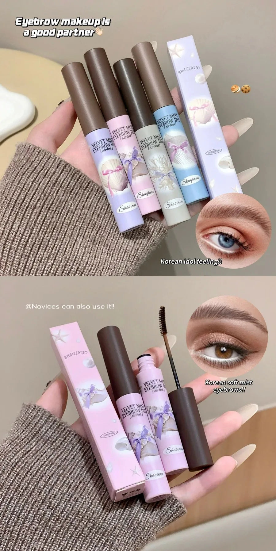 Cute Natural Mist Eyebrow Enhancer Dye Gel Tint Mascara SHAQINUO Long Lasting Quick Dry Dyeing Brow Tattoo Tint Brow Makeup