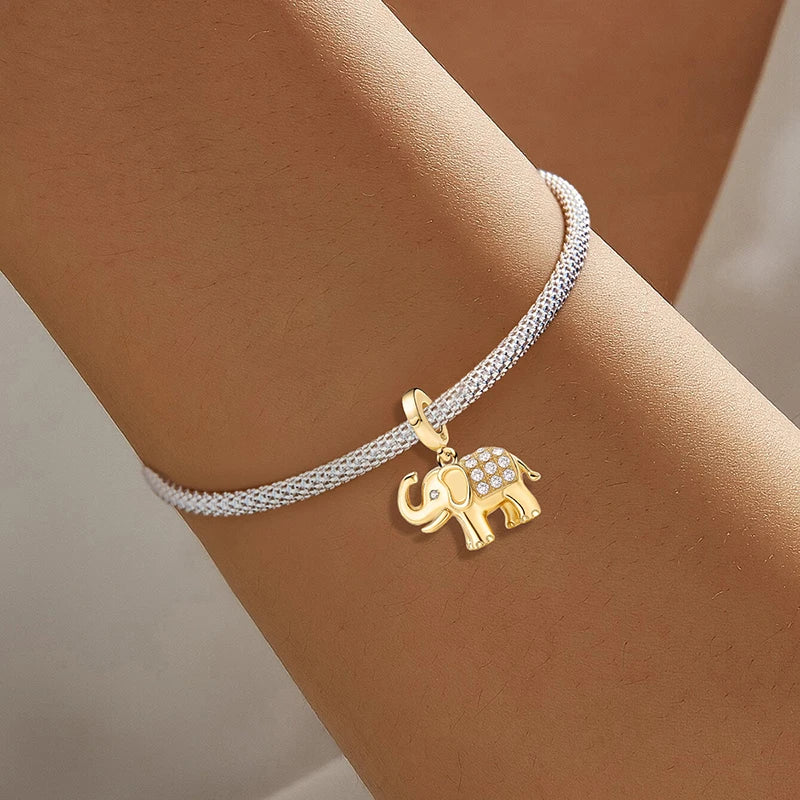 Shecharms 925 Sterling Silver Love Heart Firefly Golden Series Charms Fit DIY Making Bracelet Necklace High Quality Fine Jewelry