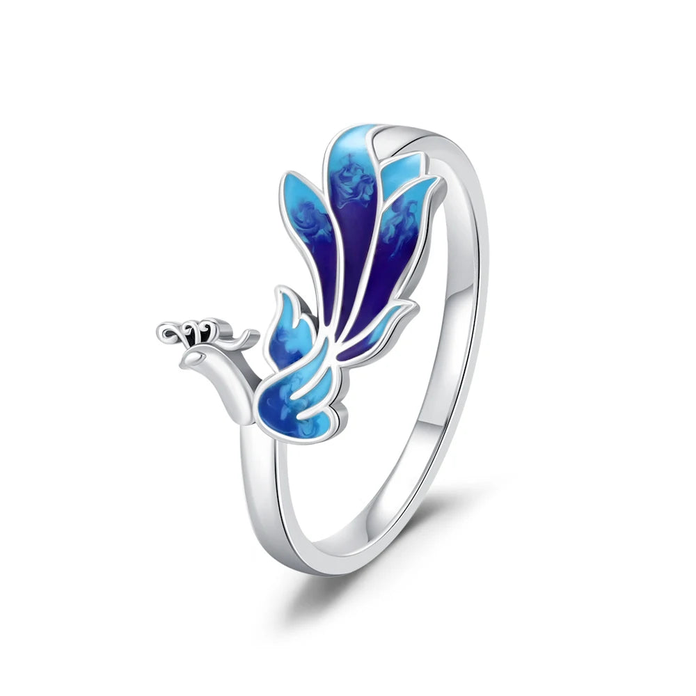 New Hoops Earrings Original 925 Sterling Silver Blue Zircon Phoenix Earrings Luxury Elegant Women's Jewelry Anniversary Gifts