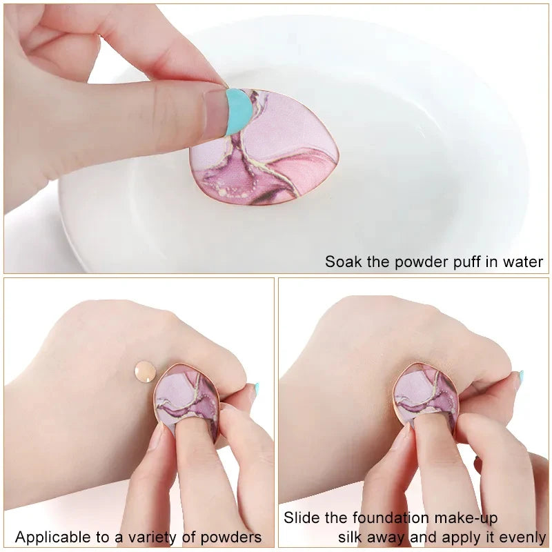 20Pcs Mini Finger Puff Makeup Sponge Set Air Cushion Cosmetic Puffs Wet & Dry BB Cream Applicator Concealer Foundation Puff