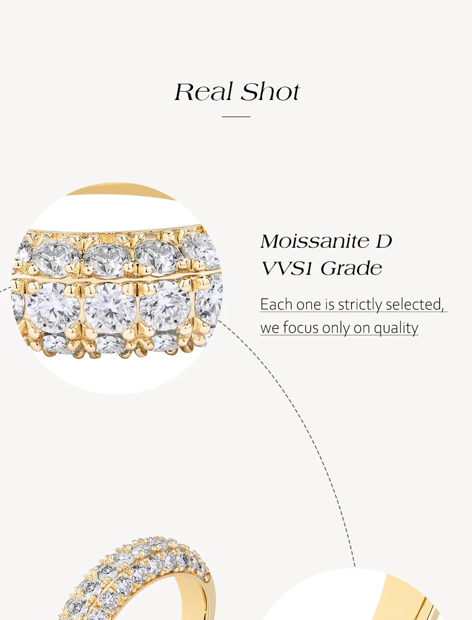 ATTAGEMS Full Lab Moissanite Diamond Rings for Women Half Wedding Band Sparkling S925 Silver Engagement Bride Fine Jewelry Gifts