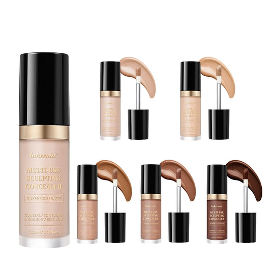 Multi-Use Foundation Long-lasting Matte Waterproof Oil Hight Full Coverage Highlight and Retouch Face Makeup for Women Lakerain