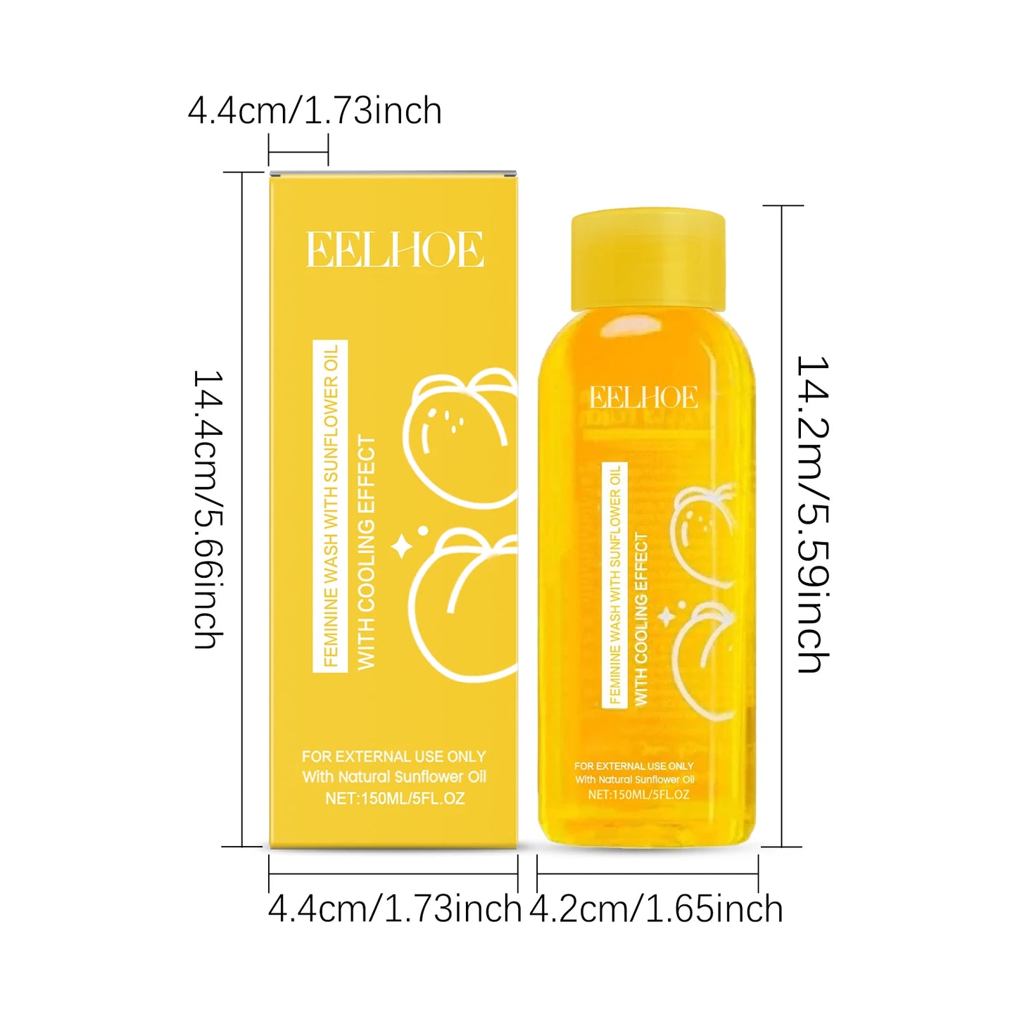 Female Body Wash with Natural Sunflower Oil Private Parts Cleansing Refreshing Oil Long-Lasting Fragrance Anti Itch Shower Gel