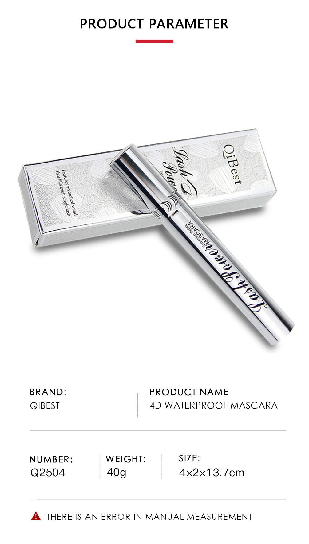 QIBEST 2 Pack Silk Fiber Eyelash Black Mascara Waterproof Lasting Eyelash Extension Thick Lift Lengthening Eyelash  Mascara