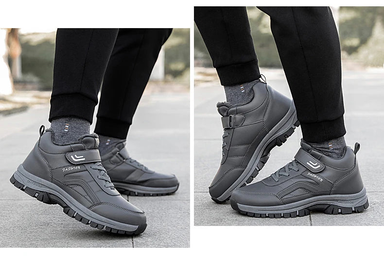 Winter Men's Snow Boots Women Slip On Winter Shoes Waterproof Comfortable Ankle Boots Sneakers Plush Hiking Walking Couple Shoes
