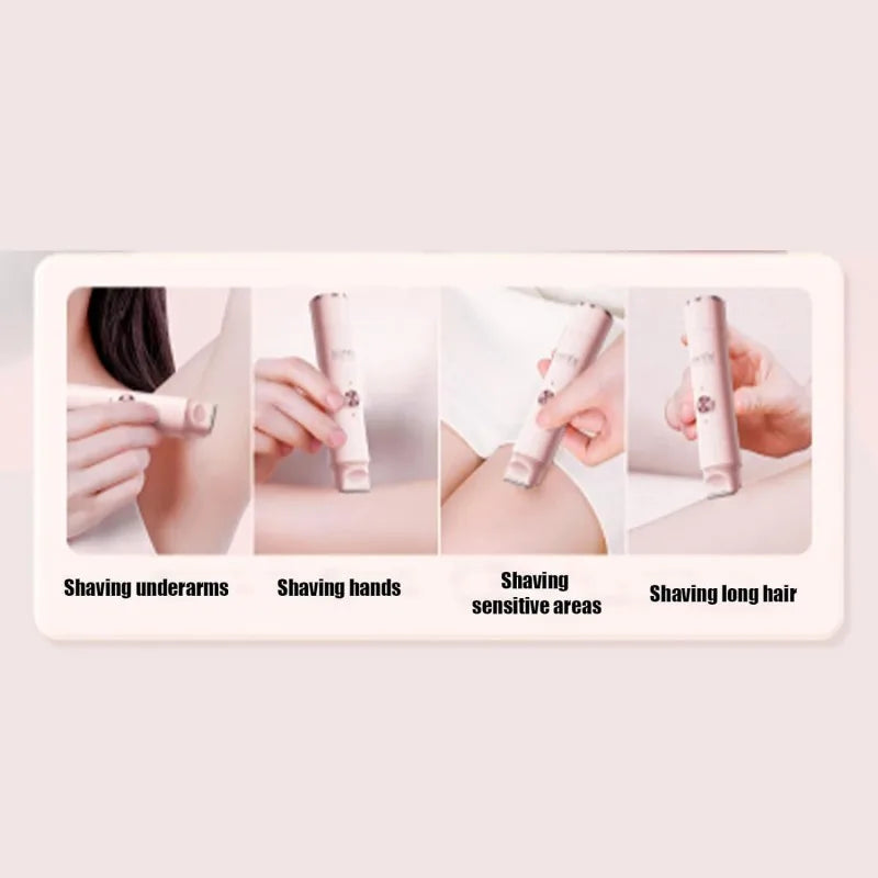 Double Head Electric Epilator Women Rechargeable Painless Hair Remover Shaver for Body Private Areas Bikini Gentle Trimming