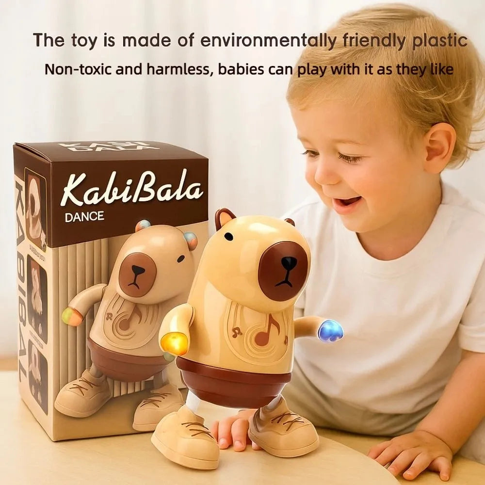 Singing Dance Electric Capybara Toys with Music Lighting Left Right Dance Capybara Dancing Toy Swinging Hands Durable