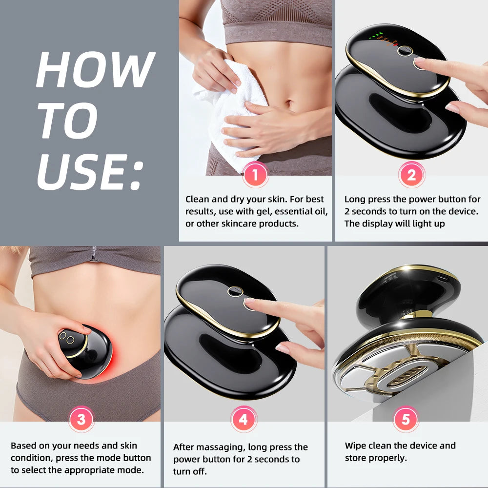 RF Slimming Instrument Household Belly Reduction Shaping Red Light Heating Fat Push Machine 4-Color LED Body Massage Introduces