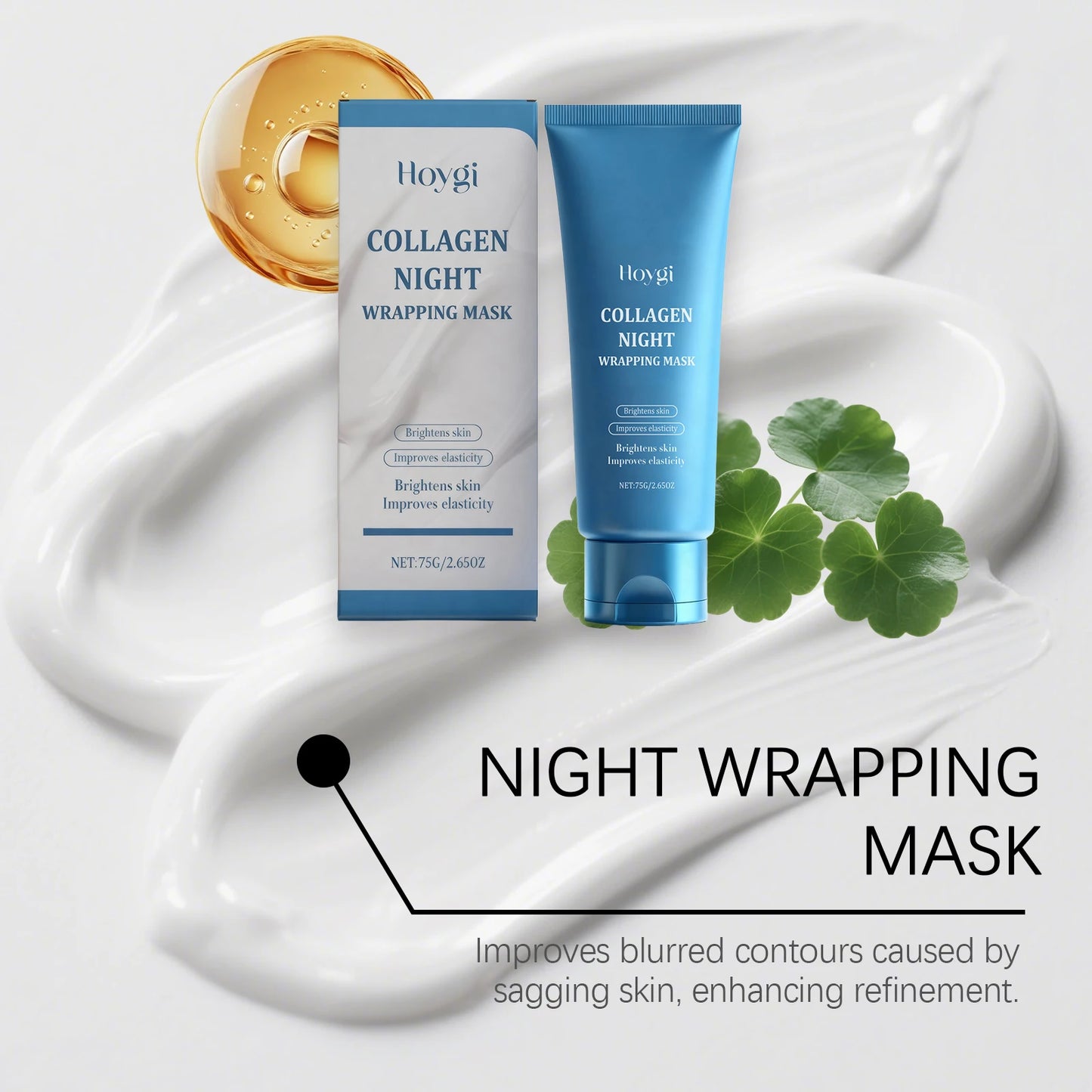 Collagen Night Wrapping Mask Brightening Skin Improve Elasticity Deep Hydrating Collagen Overnight Wrapping Peel off Facial Mask